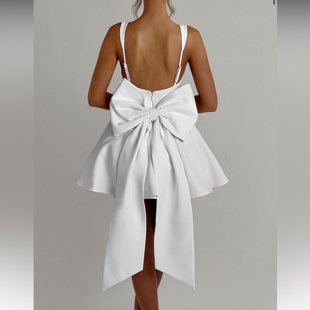 Babyboo RUE bow back dress engagement wedding reception bridal XS